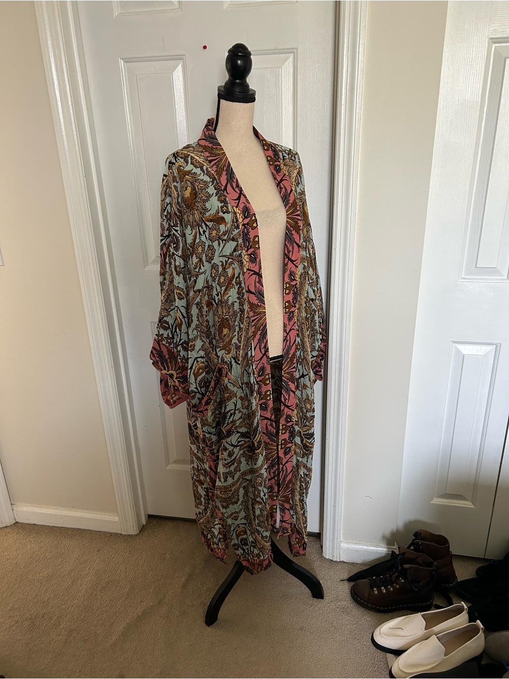 One Hundred Stars Decadent Aqua Long Kimono - One Size Fits All — image 5 of 8